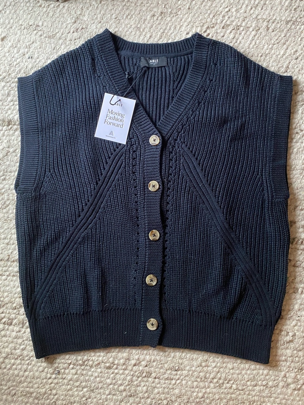 ABLE Jess Button-Front Sweater
